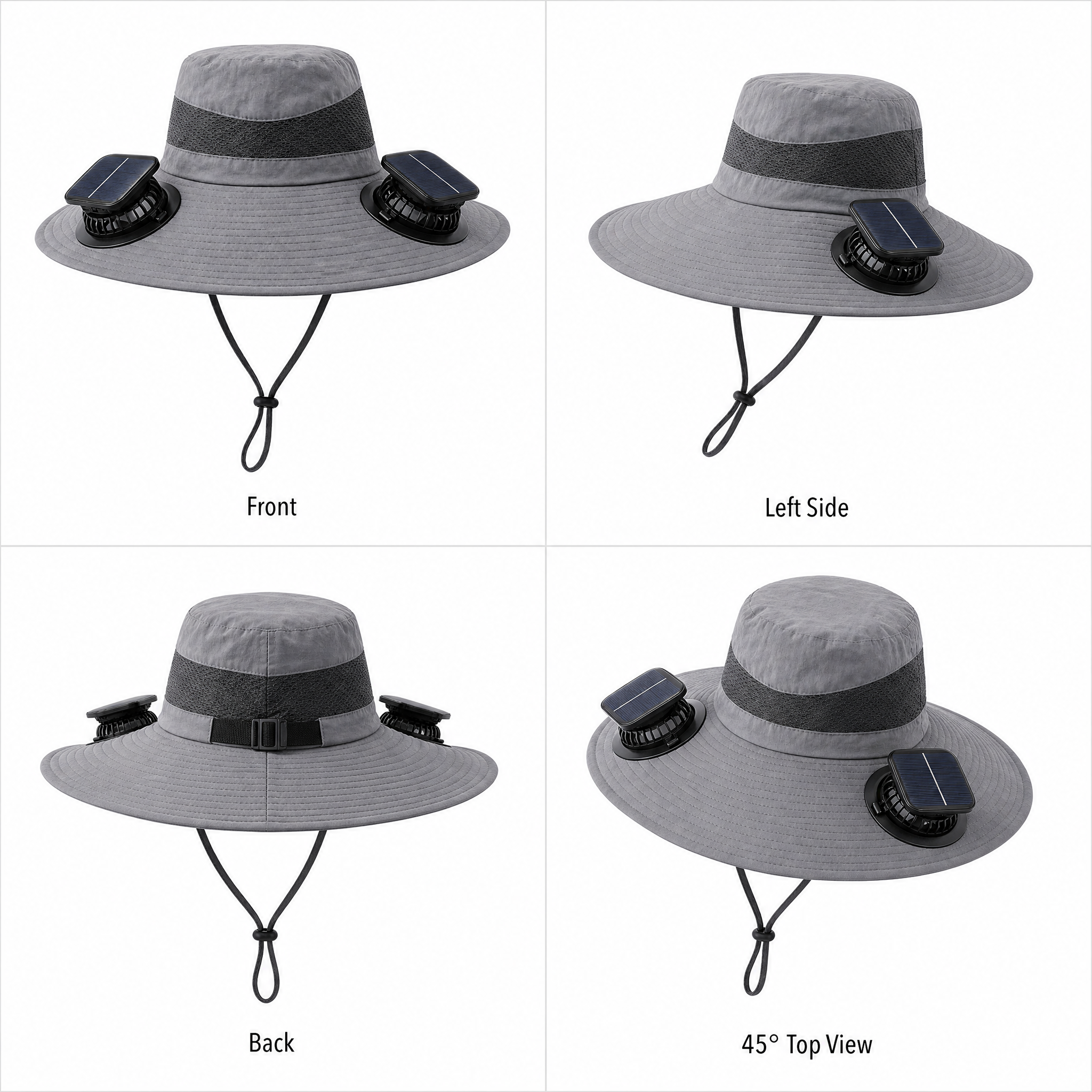 Sombrero Outdoor con Ventilador Solar Integrado